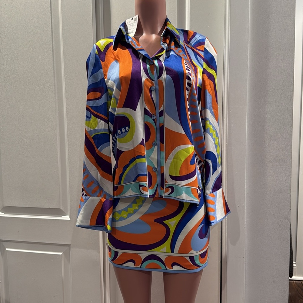 Zara Multicolored Patterned Mini Skirt - Picture 8 of 10